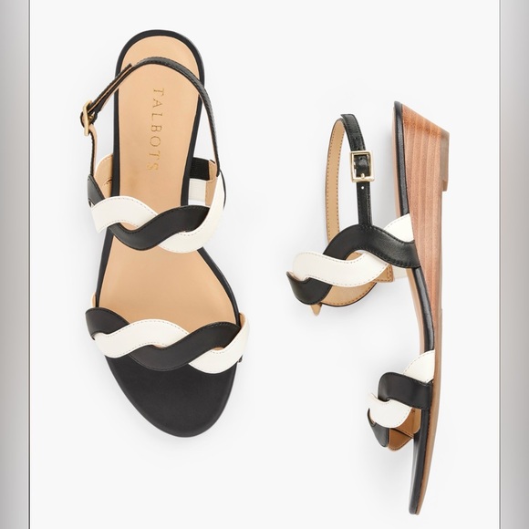 Talbots Shoes - Talbots Capri Twist Mini Wedge Leather sandals. NWOT size 9